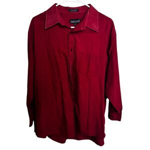 Red Salvatore Pellegrino XL 17 1/2 X 32/33 Button Up Dress Shirt